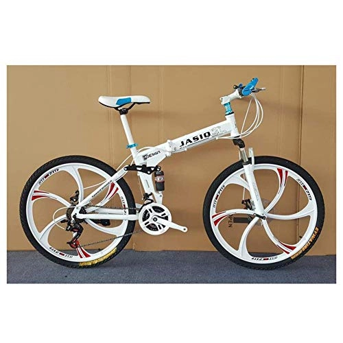 Vélos de montagne pliant : Chenbz Sports de Plein air Vélos, VTT, Adulte Homme Étudiant Bicyclette, 26 Pouces 24 Vitesse, Route (Color : White)