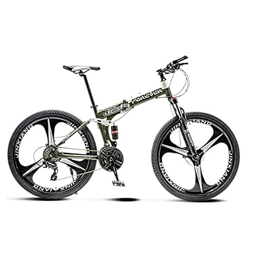Vélos de montagne pliant : FBDGNG Vélo pliable pour adulte, VTT 24 pouces, 24 vitesses, 3 couteaux, frein à disque