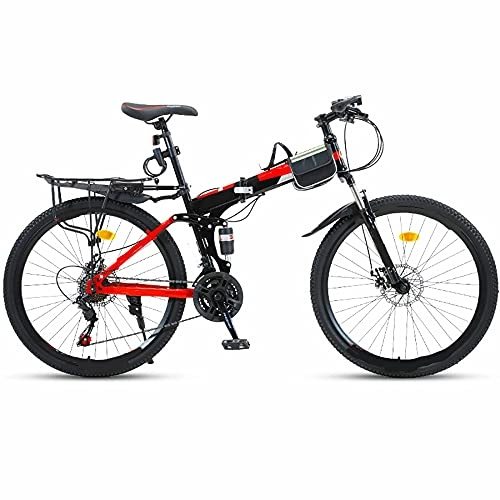 Vélos de montagne pliant : FBDGNG Vélo pliable pour adultes, VTT léger avec cadre en alliage solide avec frein à disque, 66 cm