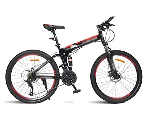 Vélos de montagne pliant : Hommes Femmes Folding Mountain Bike, 24" 24 Vitesses Vitesse Variable VTT Sport Vlo, amortissant Les Chocs Double tudiant VTT Course, Route / Terrain Plat / Travail Vlos Universel, Quikly Pliant