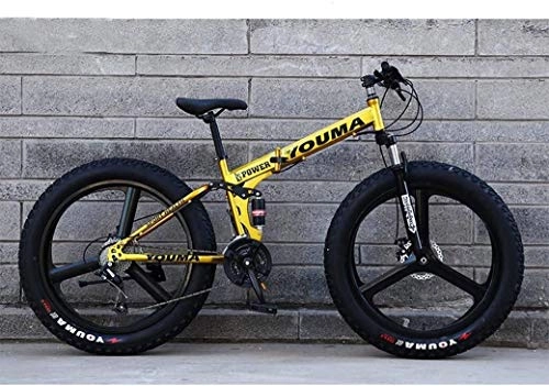 Vélos de montagne pliant : Hommes Mountain Bikes, 26inch Fat Tire Hardtail motoneige, cadre double suspension et fourche à suspension tout-terrain Vélo de montagne Adulte (Color : Z)