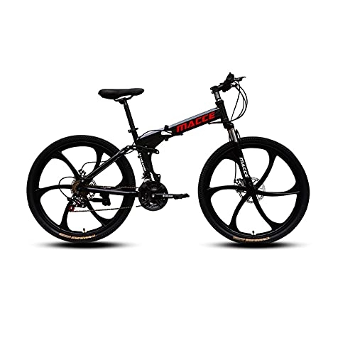 Vélos de montagne pliant : LHQ-HQ Vélo De Montagne Pliant pour Adulte À 24 Vitesses, 26" VTT, Chargement À Double Suspension, 160 Kg, Adapté À Une Hauteur De 5, 2 À 6 Pieds, A