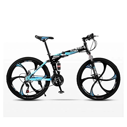 Vélos de montagne pliant : LILIS Vélo VTT, VTT en Aluminium Vélo de Montagne Vélo Pliant Route Vélos de VTT Hommes 24 vélos Vitesse Roues for Adultes Femmes (Color : Blue, Size : 24in)