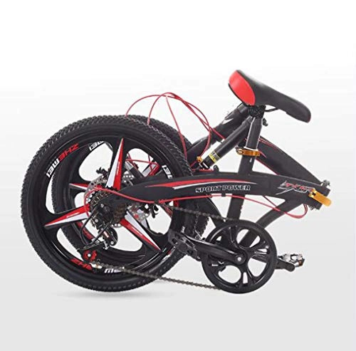 Vélos de montagne pliant : LQ&XL Vélo Homme Adulte VTT Pliant Léger 20 Pouces Urban Fat Bike Bicyclette Ville pour Femme Réglables Selle Comfort, léger, 7 Vitesse, capacité De 110kg / Noir