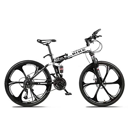 Vélos de montagne pliant : Novokart-Sports Pliables / vélo de Montagne 24 Pouces 6 Roue de Coupe, Blanc