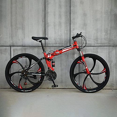 Vélos de montagne pliant : Novokart-Sports Pliables / vélo de Montagne 24 Pouces 6 Roue de Coupe, Rouge
