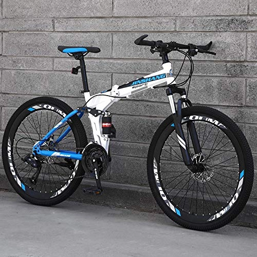 Vélos de montagne pliant : PengYuCheng Mountain Bike, City Bike, Men and Women Bicycle, 21-Speed Steel Frame 27.5-inch 3-Spoke Wheel, Double Suspension Folding Bike q10
