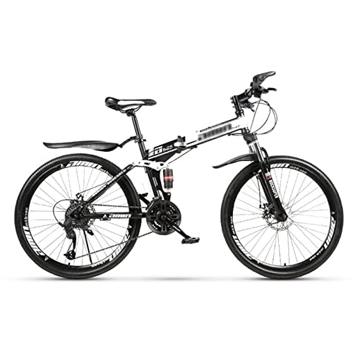 Vélos de montagne pliant : QCLU Vélo de Montagne Pliable, Fitness extérieur, Cyclisme de Loisirs, Roue de 26 Pouces de Rayon, Trekking vélo Hommes vélo Fille vélo, vélo de Montagne entièrement (Color : Black, Taille : 30-Speed)