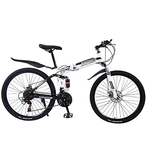 Vélos de montagne pliant : QCLU Vélo de Montagne Pliante de 24 Pouces, Mini légère vélo Pliant vélo Adulte Bicyclette Petit vélo Portable (Color : White)