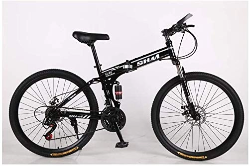 Vélos de montagne pliant : QGL-HQ Sports de Plein air Vélo / Pliant Pliant VTT Adulte à Vitesse Variable vélo 26 Pouces Cross Country Vélo Amortisseur Noir Frein à Disque Sports de Plein air Mountain Bike