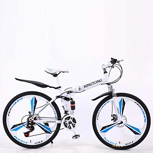 Vélos de montagne pliant : QGL-HQ Sports de plein air Vélos pliants VTT, 21Speed ​​double frein à disque pleine suspension antiglisse, cadre aluminium léger, fourche à suspension, plusieurs Colors24 pouces / 26 pouces Sports de