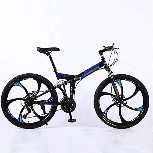 Vélos de montagne pliant : STRTG Portable Vélo Pliant, Bikes Pliable pour Adulte, Double Freins a DisqueFreins Bike, 24 * 26 Pouces Unisexe Pliant Vélo de VTT 21 * 24 * 27 Vitesses