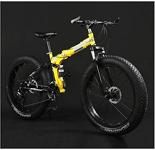 Vélos de montagne pliant : Suge VTT 30 Bikes Montagne Vitesse Adulte, 26" Cadre Pliable Fat Tire Dual-Suspension Vlo de Montagne, Haute teneur en Carbone Cadre en Acier, Tout Terrain VTT (Color : B)