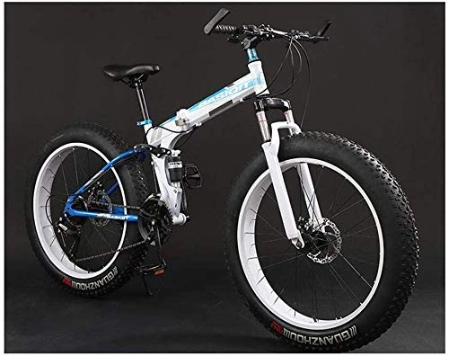 Vélos de montagne pliant : Suge VTT 30 Bikes Montagne Vitesse Adulte, 26" Cadre Pliable Fat Tire Dual-Suspension Vlo de Montagne, Haute teneur en Carbone Cadre en Acier, Tout Terrain VTT (Color : C)