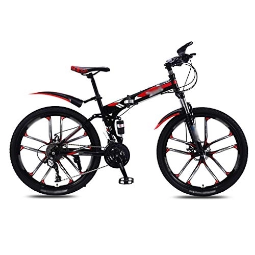 Vélos de montagne pliant : Vélo pliable pour adulte variable et féminin du vélo de montagne des hommes de vélo, vitesse double amortisseur, étudiant de ultraléger portable hors route.