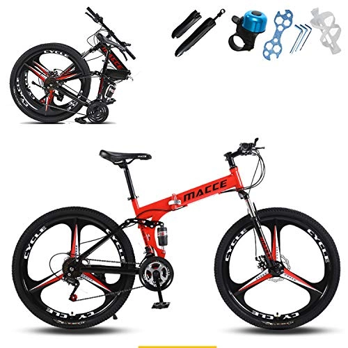 Vélos de montagne pliant : XWDQ Vélo de montagne en acier à haute teneur en carbone avec siège réglable, 66 cm., 21 speed