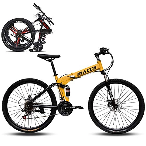 Vélos de montagne pliant : XWDQ Vélo de montagne pour homme 24, 26 pouces en acier à haute teneur en carbone rigide avec suspension avant réglable, rayons de siège pour adulte, 66 cm., 27 speed