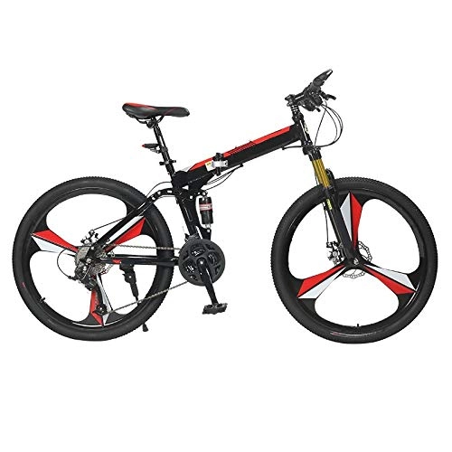 Vélos de montagne pliant : ZJBKX VTT pliable de 66 cm, léger Crosscountry étudiant portable vitesse variable double absorption des chocs vélo pour homme et femme 24 vitesses