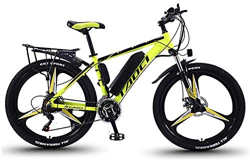 Vélos de montagne électriques : BWJL des vélos électriques pour Les Adultes, vélos en Alliage de magnésium eBikes Tout Terrain, 26 « 36V 350W 13Ah Batterie Lithium-ION Amovible Ebike Mountain Men, Jaune, 10Ah65Km