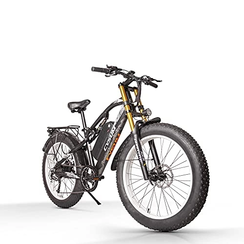 Vélos de montagne électriques : cysum M900 Vélo électrique pour Adulte 26" 4.0 Fat Reifen Offroad E-Bike 48V 17AH E-Mountainbike (Blanche)