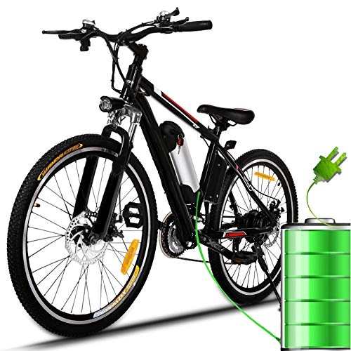 Vélos de montagne électriques : Eloklem Vélo électrique 36 V 8 Ah - Batterie au Lithium - pour VTT - Vélo électrique - 17 x 26 Pouces - Shimano 21 Speed - Vélo électrique, 26 Pouces - 5 cm.