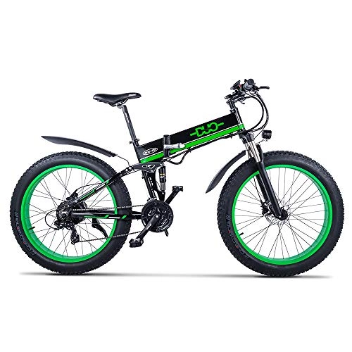 Vélos de montagne électriques : GUNAI 26 Pouces Fat Tire Vélo Électrique 1000 W Pliable Neige E-vélo 48V 12Ah Batterie Au Lithium Shimano 21 Vélo De Montagne avec Frein À Disque