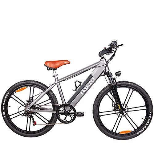 Vélos de montagne électriques : H＆J Ville vélo électrique 6 Vitesses 26 Pouces Adulte vélo Hybride Neige 80KM équitation auxiliaire Amortissement VTT 48V / 10AH (Batterie au Lithium Amovible) 350W
