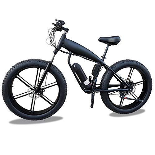 Vélos de montagne électriques : HOME-MJJ 400W Fat vélo électrique 48V Montagne Mens E vélo 30 Pouces 26 Vitesses Fat Tire Vélo de Route Neige vélo pédales de Freins à Disque hydraulique (Color : Black, Size : 18Ah)