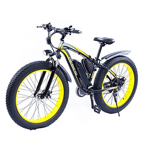 Vélos de montagne électriques : HXwsa 26 Pouces Fat Tire vélo électrique 48V 350W Moteur électrique Neige vélo avec Shimano 21 Vitesses Montagne Vélo électrique Pédale d'assistance Batterie au Lithium Frein à Disque hydraulique
