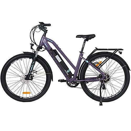 Vélos de montagne électriques : Hyuhome Vélo électrique pour adulte homme femme, E-vélo de 27.5" tout terrain 36V 12.5Ah, vélo de montagne E-VTT, Shimano 7 vitesses, freins à disque doubles pour navetteur en plein air (820 m)