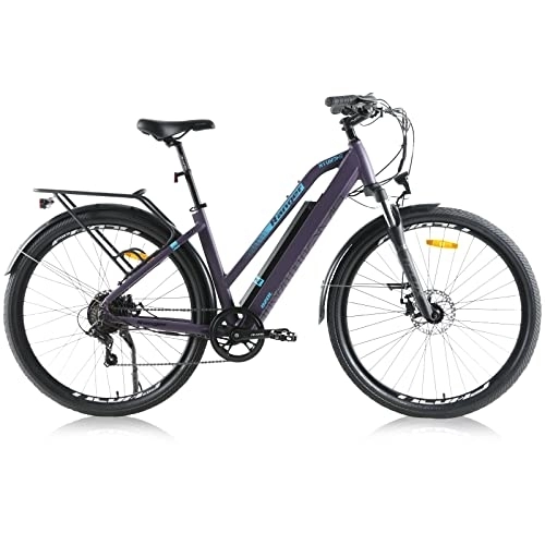 Vélos de montagne électriques : Hyuhome Vélos électriques de 71, 1 cm pour homme et adulte, vélos électriques pour homme, VTT avec batterie amovible 36 V 12, 5 Ah, moteur BAFANG et engrenage Shimano 7 vitesses (violet, 820 L)