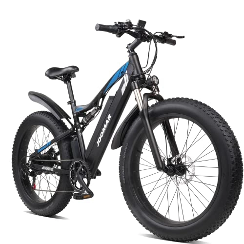 Vélos de montagne électriques : JOOMAR Vélo électrique 1000w 26 Pouces VTT électrique Adulte Autonomie 90km Shimano 7 Vitesses Batterie 48V / 17Ah pour Vélo de Montagne