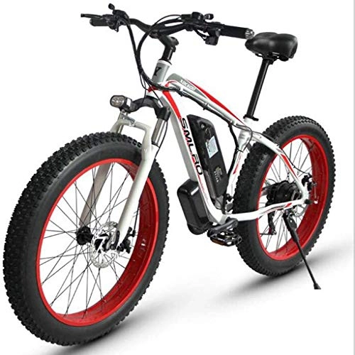 Vélos de montagne électriques : JXXU 26 Pouces électrique de vélos Adultes, 500W en Alliage d'aluminium Tout Terrain E-Bike IP54 étanche Amovible 48V / 15Ah Lithium-ION Batterie VTT for Commute Voyage en Plein air (Color : Red)