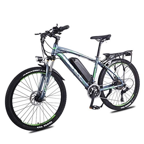 Vélos de montagne électriques : LZMXMYS Vlo lectrique, 26" lectrique VTT for Adultes, 350W E-vlo avec 36V 13Ah Lithium-ION for Adultes, 27 Professional Vitesse de Transmission Gears (Color : Green)