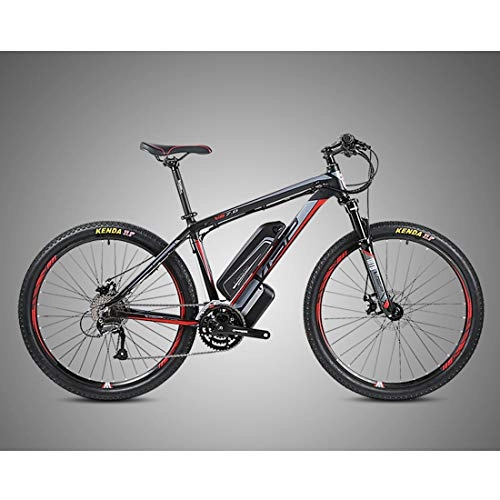 Vélos de montagne électriques : MICAKO Vélo Electrique 26 / 27.5" e-Bike VTT 48V Batterie au Lithium de Grande Capacité et Le Chargeur Premium Suspendu et Shimano Engrenage, Rouge, 27.5inch*17.5inch