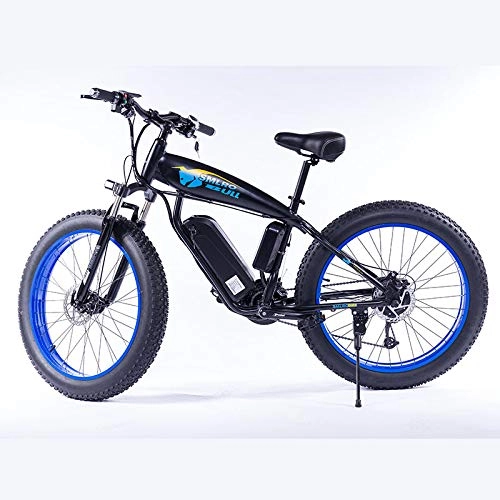 Vélos de montagne électriques : ONLYU Vélo Électrique, 26 Pouces 350W Vélos Électriques Moteur pour Adultes avec 48V 15Ah Batterie Au Lithium, Pliable Plage Voiture Électrique pour L'extérieur Neige, 48V15AH Blue