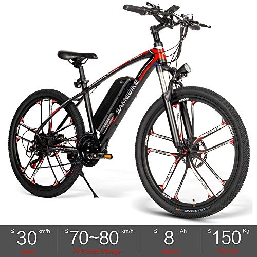 Vélos de montagne électriques : OUXI MY-SM26 Vélo de Montagne, vélo de Ville électrique Fat Tire 3 Modes Shimano 21 Vitesses avec Batterie au Lithium-ION 48V 350W 8Ah Vélo adapté aux Hommes Femmes Adultes