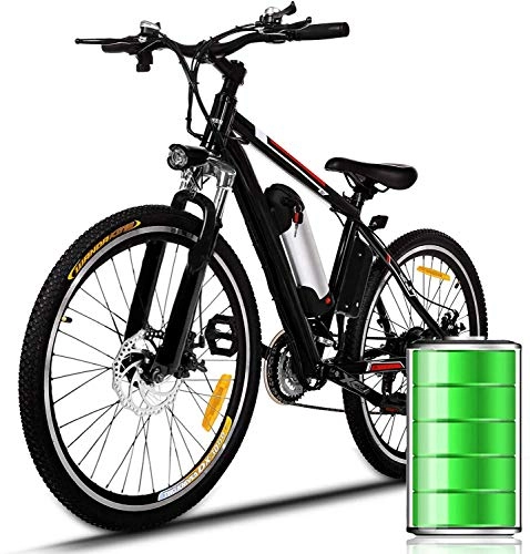 Vélos de montagne électriques : QLHQWE 26 Pouces Roue vlo lectrique en Alliage d'aluminium 36V 8AH Batterie au Lithium Montagne Faire du vlo, Shimano 21 Vitesses