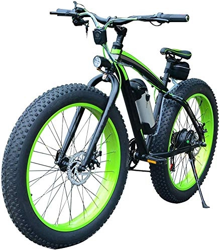 Vélos de montagne électriques : RXRENXIA Vélo Électrique 26 Pouces Fat Pliant Pneus Neige Vélo 12Ah Li-Batterie 21 Speed ​​Cruiser Plage Montagne E-Vélo avec Siège Arrière