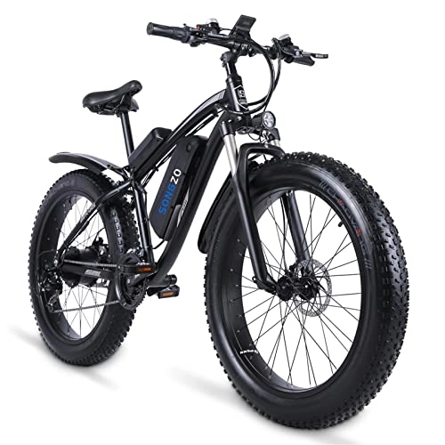 Vélos de montagne électriques : SONGZO Vélo électrique 26 Pouces VTT électrique à Gros Pneus avec Batterie Lithium-ION Amovible 48V 17Ah Utilisation Adulte