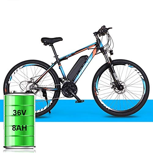 Vélos de montagne électriques : St.mary Une Version Améliorée d'un Vélo De Montagne Électrique avec Un Système De Changement De Vitesse 21 / 27 36V Batterie Au Lithium 8AH / 10AH 26 Pouces, Noir Bleu, 21speed Luxury