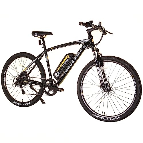 Vélos de montagne électriques : Swifty at650 Mountain Bike with Battery on Frame Unisex-Adult, Black Yellow, One Size