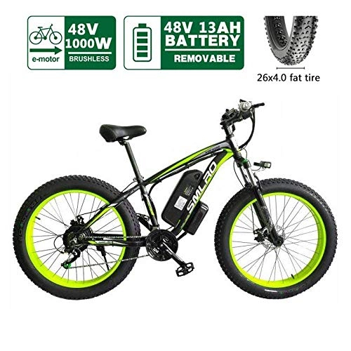 Vélos de montagne électriques : TCYLZ Ebikes Vélo électrique 26" avec batterie au lithium (48 V 13 Ah) & moteur 750 W pour tout type de terrain, pour homme