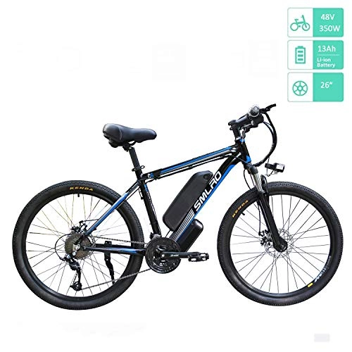 Vélos de montagne électriques : UNOIF 26 « » électrique VTT avec Amovible de Grande capacité au Lithium-ION, 48V / 13Ah Ville Ebike vélo avec 350W brushless arrière du Moteur pour Adultes, Black Blue
