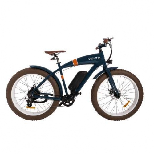 Vélos de montagne électriques : Volta Velo Electrique Hotspot Fat Low Blue / Orange Stripes