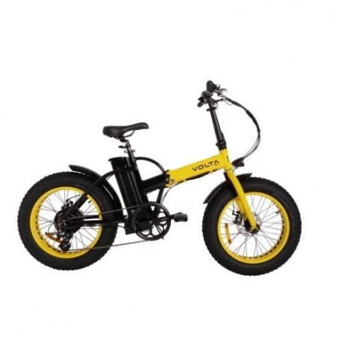 Vélos de montagne électriques : Volta Velo Electrique Pliable COMUTER Fat Black / Yellow Bee