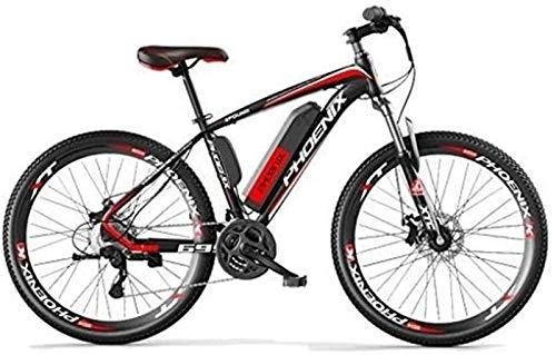 Vélos de montagne électriques : VTT Electrique, 26, 5 Pouces vélo électrique 250W VTT 36V étanche et Anti-poussière au Lithium-ION for l'extérieur Cyclisme Voyage Out Travail (Color : Red)