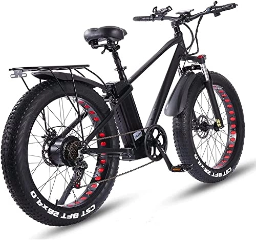 Vélos de montagne électriques : VTT Vélo électrique pour Adultes 750W, 48V 20Ah Batterie au Lithium Amovible, 26 * 4.0'' Fat Tire E-Bike, 3 Modes De Travail Réglables, E-VTT avec Système à 7 Vitesses Shimano, No Bag