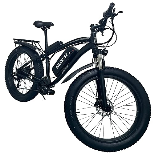 Vélos de montagne électriques : Vélo Électrique VTT Fat Bike 26 * 4.0 Pouces pour Adulte Homme Femme (Noir)