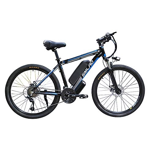 Vélos de montagne électriques : Vélo Électrique, Vélo Adulte Citybike E-Bike avec Moteur 350 W 48V 10 AH Batterie Au Lithium Amovible 21 Vitesses Shifter pour Les Déplacements en Banlieue, Black Blue